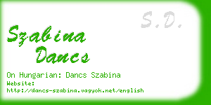 szabina dancs business card